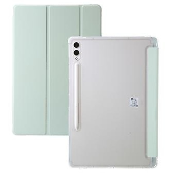 3-Taitettava Selkeä Akryyli Nahkakotelo Samsung Galaxy Tab S9 Ultra/S8 Ultra:lle (Vihreä)