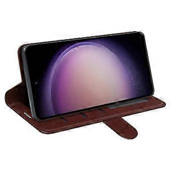 Til Samsung Galaxy S23 FE Anti-kollision Telefonetui PU Læder Pung Stativ Cover (Style D)