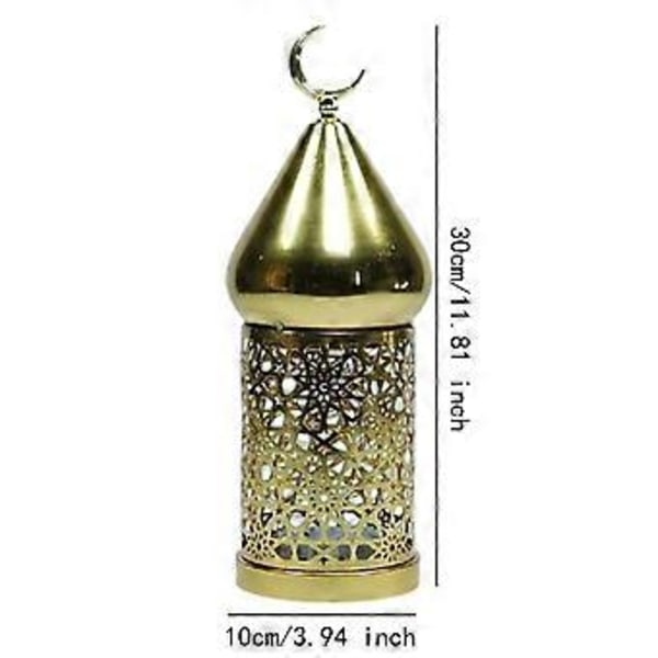 Ljuslykta Ramadan Dekorationer Centerpiece Utsmyckad Praktisk Dekorativ Ljushållare Lampa för Evenemang Veranda Inomhus Utomhus (S Höger vänd måne)