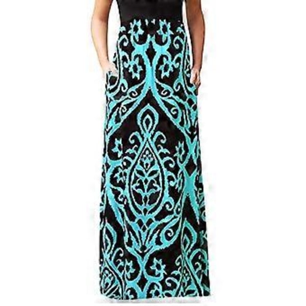 Naisen pyöreäkauluksinen mekko 6 kokoa valittavissa S/M/L/XL/2XL/3XL Sopii rannalle (M)