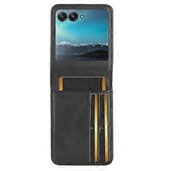 Skyddande Skal för Motorola Razr 40 Ultra 5G - Hård PC + PU Läder med Kortfack (Stil E)