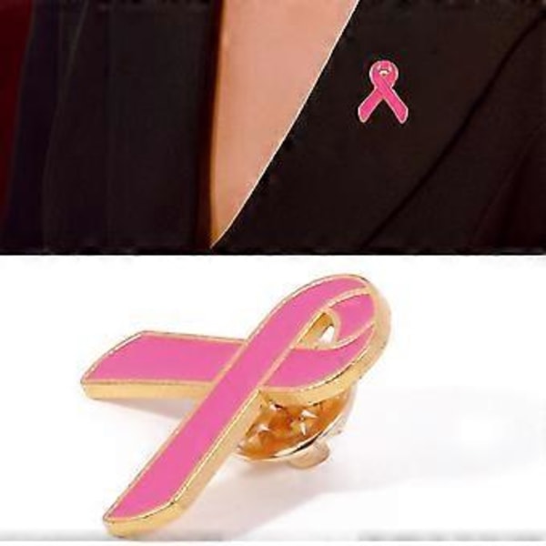 Sæt med 10 pink sløjfeformede brocher Brystkræftbevidsthed Støtte Reversnål Smykker Socialt samvær Tilbehør