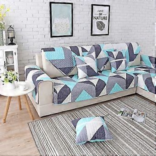 Modern Bomulls Geometriskt Mönstrad Sofföverdrag Mattskydd för Hemmet (90*90cm)
