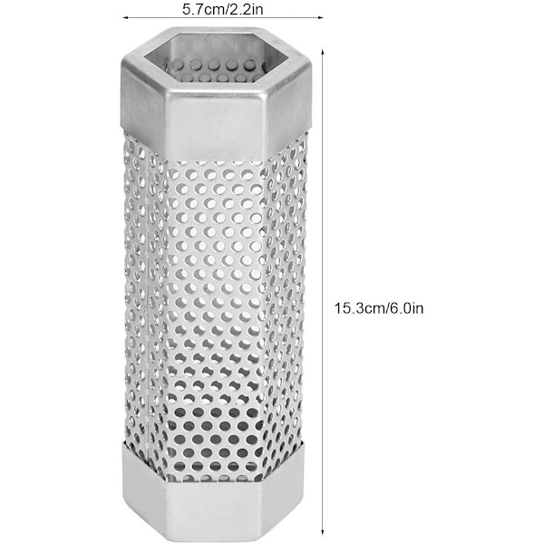 2 stk. 15,3 cm rør koldrøgsgenerator, rustfrit stål Hexago