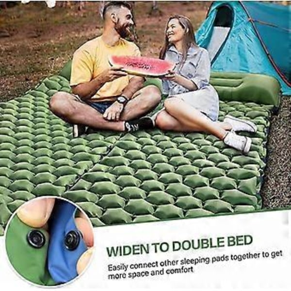 Ultralett selvoppblåsende campingmatte med pute, bærbar luftmadrass, enkeltseng for camping, egnet for fotturer, camping,