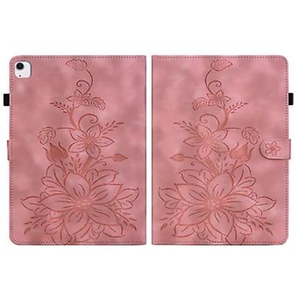 Präglad Läderfodral för iPad Air 13 2024 (Rosa)