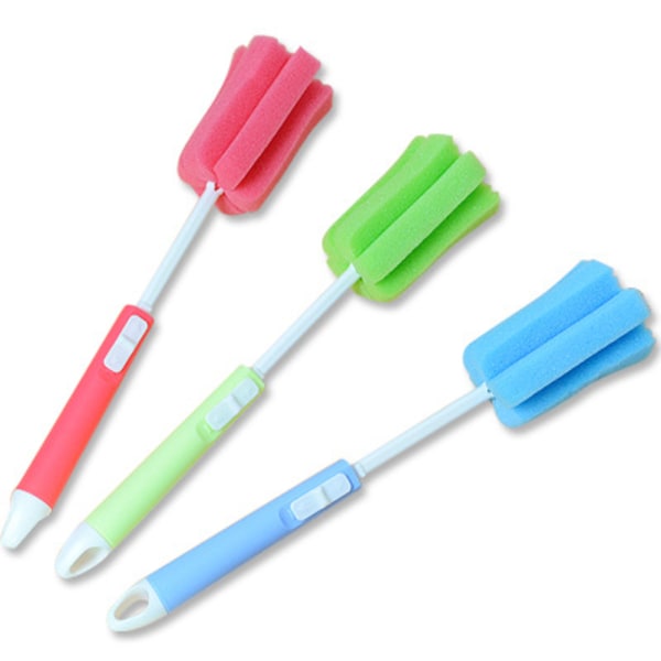 3 Pack Foam Sponge Brush with Adjustable Long Handle for Baby Bot