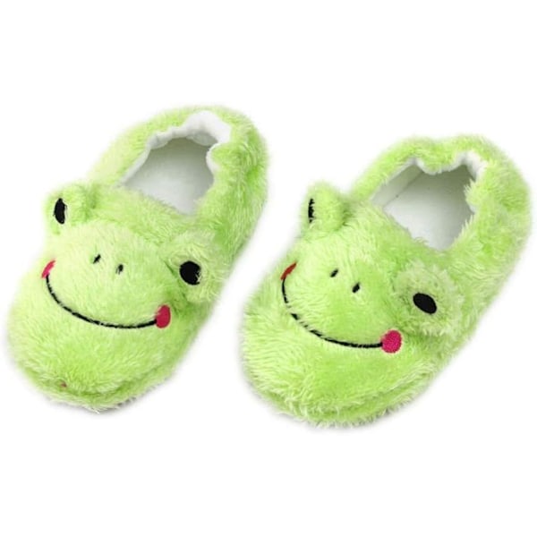 Mjuka och mysiga plyschtofflor för babyflicka, tecknade varma vinterskor för inomhus (innersula 15,5 cm)