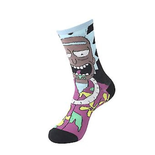 Mænd Kvinder Anime Rick And Morty Bomuldsstrømper Sjove Tegneserie Nyhed Strømper Julegave (B)