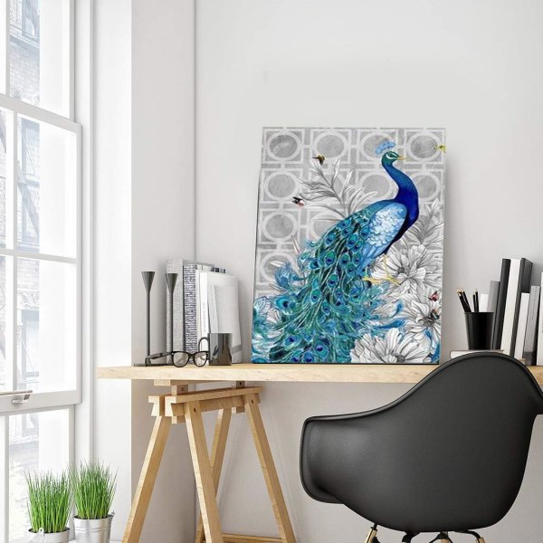 30*40cm DIY Fyrkantig Diamantmålning Full Borr Påfågel 5D Fyrkantig D
