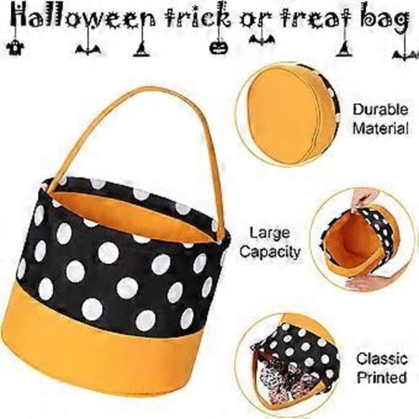 Halloween-ämpäri Halloween-karkkikori Kassi Halloween temppu tai herkku -pakkaus, 2 kpl