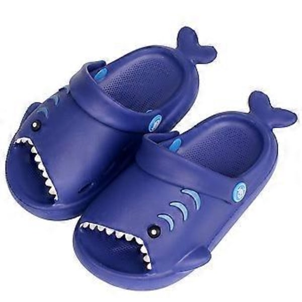 1 Par Søde Slippers Børn Strandslippers Tegneserie Haj Design Skridsikker Eva Hurtigtørrende Børneslippers Til Hjemmet Multi-farve Valgfri (140 mørkeblå)