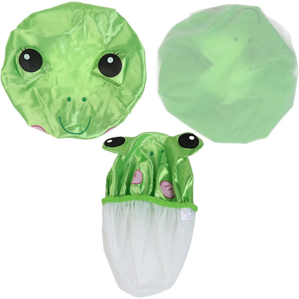 （Frog Green）Barne Dusjhette Dobbelt Lag Vanntett Dyr Badehetter for Gutt Jente