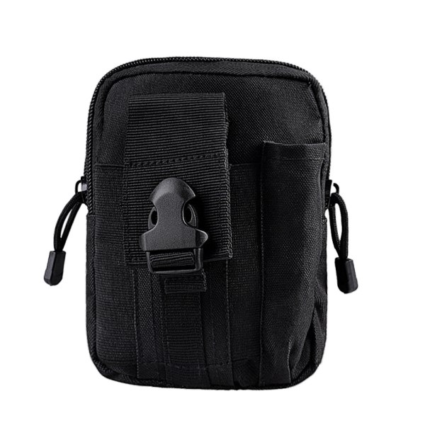 Svart, taktisk bältesväska, nylon Molle bältesväska EDC Gadget Utility Mobiltelefon för vandring resor sport