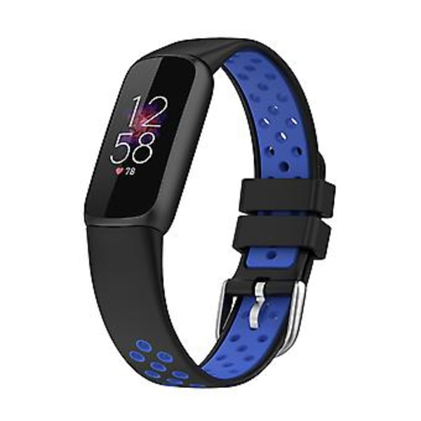 Til Fitbit Luxe Silikonrem (Sort Blå)