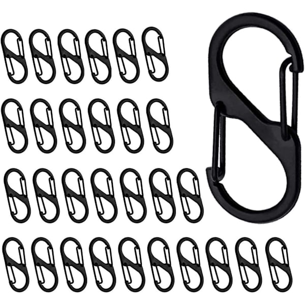 Mini S-formede karabinkroker 30 stk, liten karabinkrok, 50 mm lengde