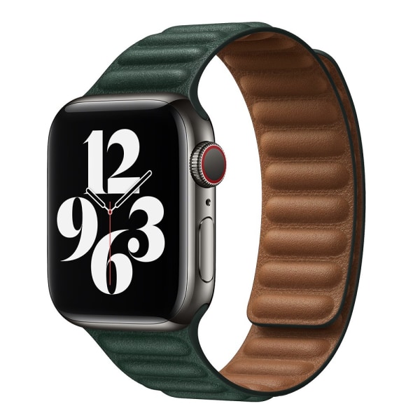 Vert Compatible avec Bracelet Apple Watch 7 Magnétique Cuir 42m