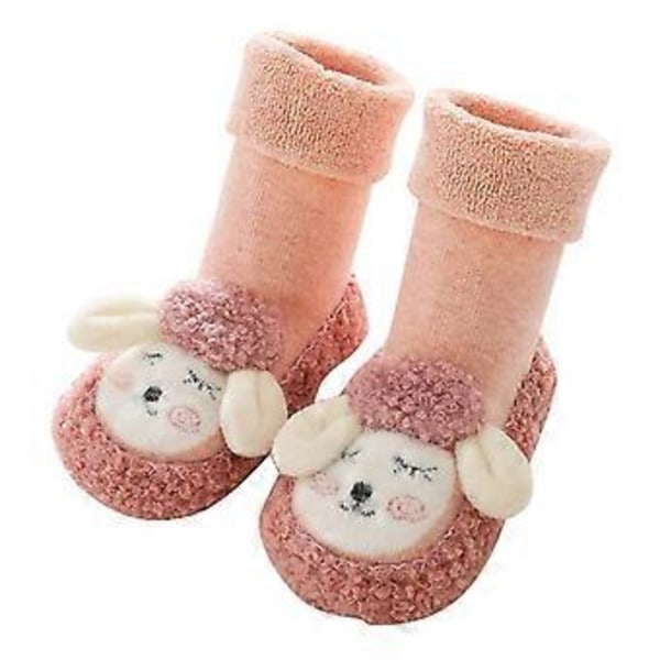 Sukat Taapero Litteät Vastasyntynyt Vauva Poika Tytöt Taaperot Pehmo 1 Pari Pehmeät Liukueste Sisätossut Eläimet Tossut Uudet (L pinkki)