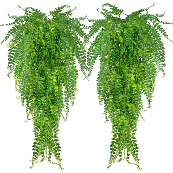 2 stk. kunstige planter Boston Fern planter, kunstige kunstige planter