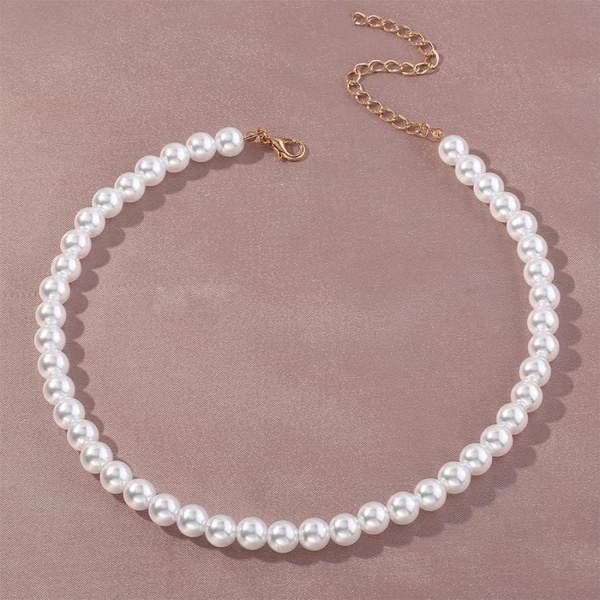 Pearl Diameter 8mm 1 Styck Pearl Necklace Women Short Round Imita