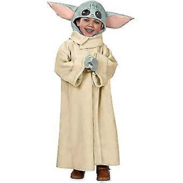 Jul Yoda Kostym, Mandalorian The Child Robe Kappa Hatt, Barnkostym V(XL)