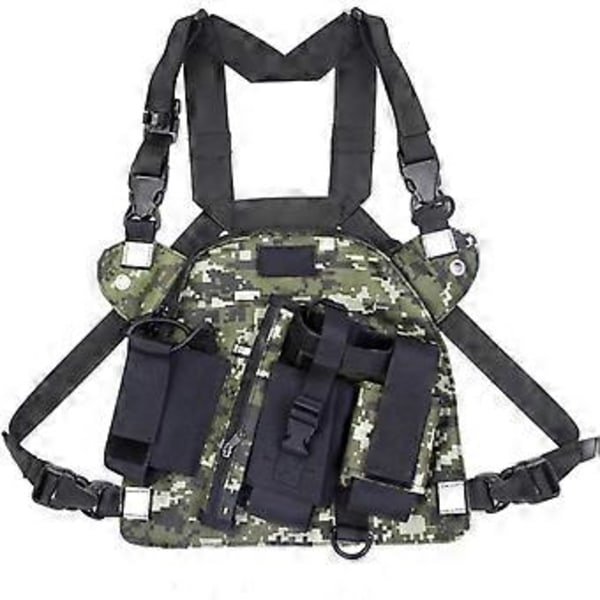 Radio Pack Ryggsäck Tvåvägsradio Bärväska för Löpning Cykling Vandring Camping Svart (FÄRG 2)