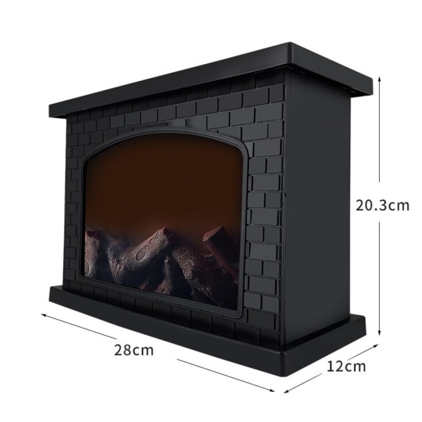 Falsk pejs lanterne, flamme log pejs effekt lanterne af USB flammefri simuleringslys Retro