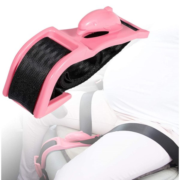 Pink, en gravid kvindes sikkerhedssele, med en gravid kvindes sæde