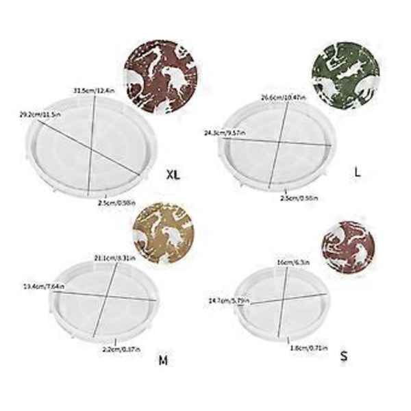 Silikonebakkeforme Epoxy Resin Forme Runde Frugtfadsforme Silikonemateriale Egnet til Håndlavede Resin Kunstværker L(L )