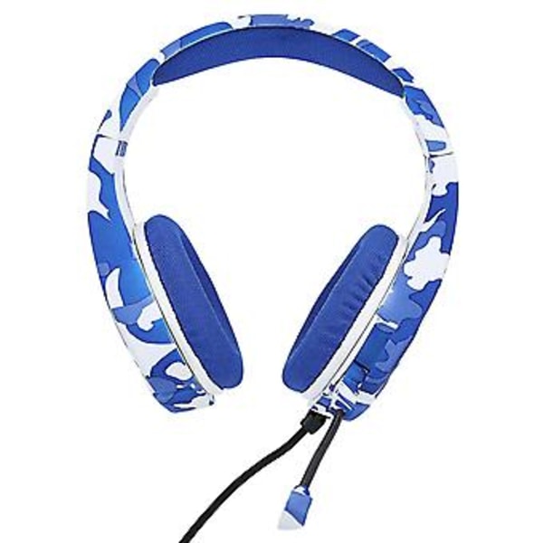 Kamouflage Headset J10 OverEar Hörlurar Gaming Hörlurar Med Mikrofon (Blå)