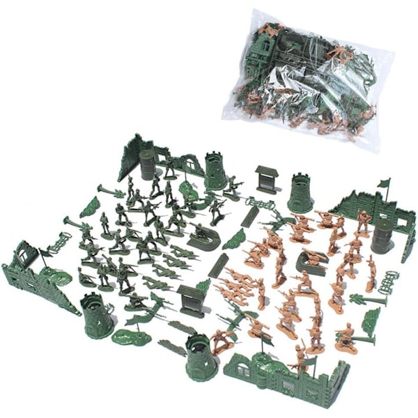 114 st Militärsoldat Modell Leksak Set, Plast Militärsoldat Leksak