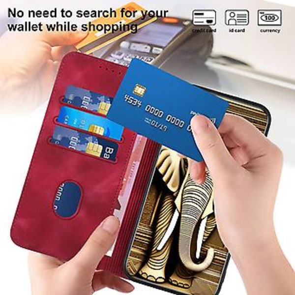 Elefantpräglad PU-fodral för Samsung Galaxy Z Fold5 5G (Roseröd)