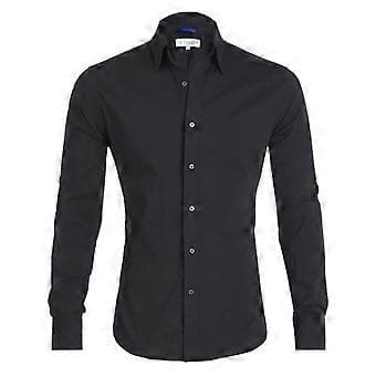 Herre skjorter Langærmede skjorter til mænd Regular Fit Button Down skjorter Krølfri skjorter (Sort)