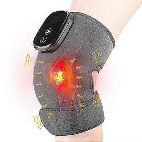 Massage Värme Knäskydd, Elektrisk Värme Knäskydd Vibration Knämassager Termisk Värmeterapi Varm Kompress 1st