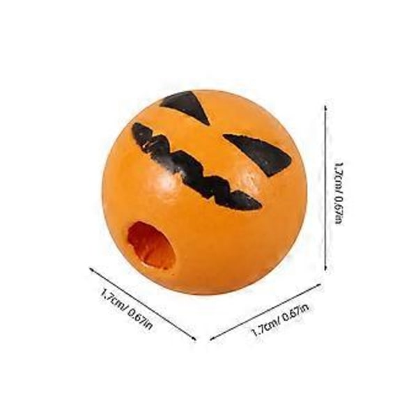 50 st Halloween Träpärlor Lösa Pärlor Distanspärlor För DIY Hantverkstillverkning