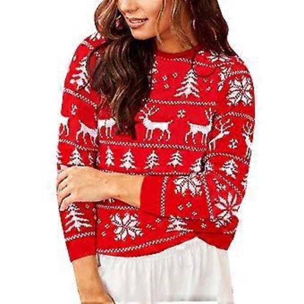 Jul Älgtryck Långärmad Topp Lös T-shirt från Amazon Independent för mode damkläder (M)