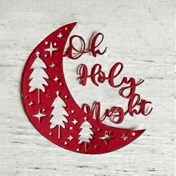 Måne Julgran Metall Skärformar Schablon DIY Scrapbooking Album Papperskort Mall Form Prägling Hantverk