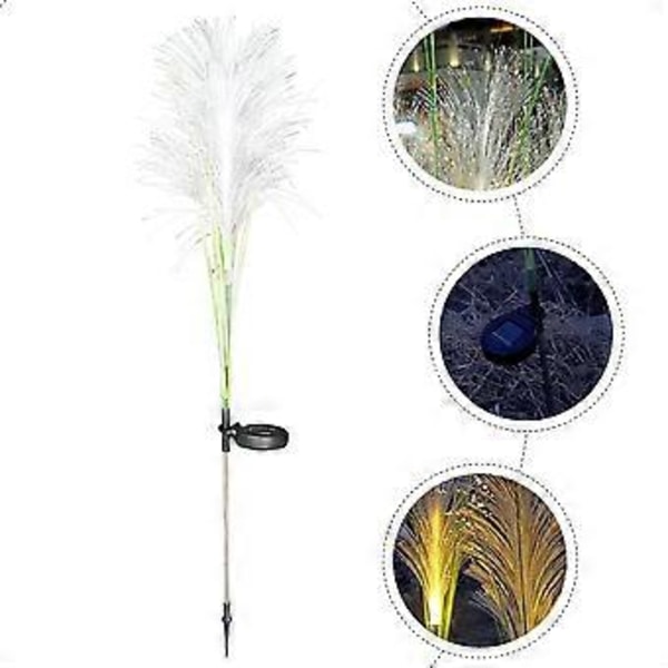 Utomhus Reed Solarlampa Dekorativ Golvlampa Gräsmatta Lampa för Trädgård Gård Uteplats