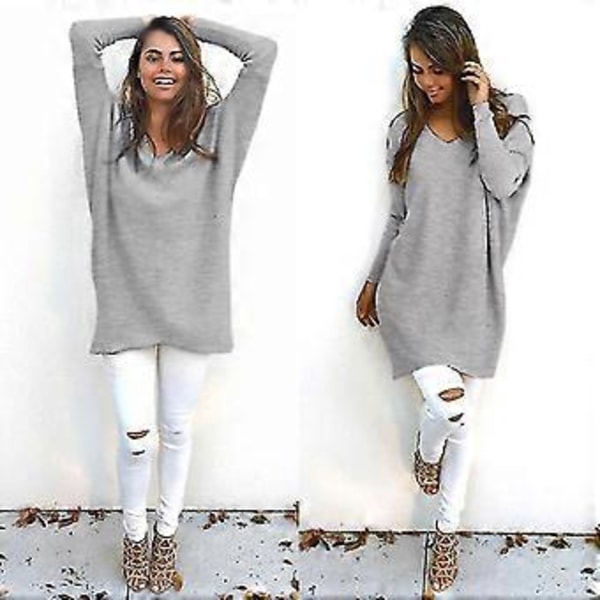 hmwy-dame lang sweater (L Grå)