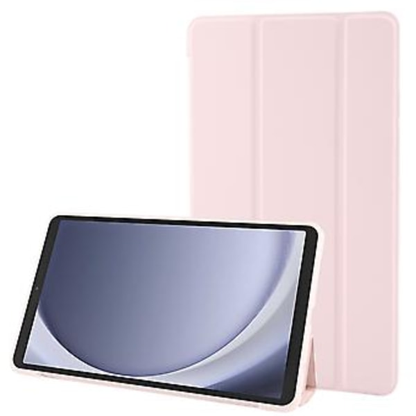 Tri-fold lærtablettveske for Samsung Galaxy Tab A9 (Rosa)