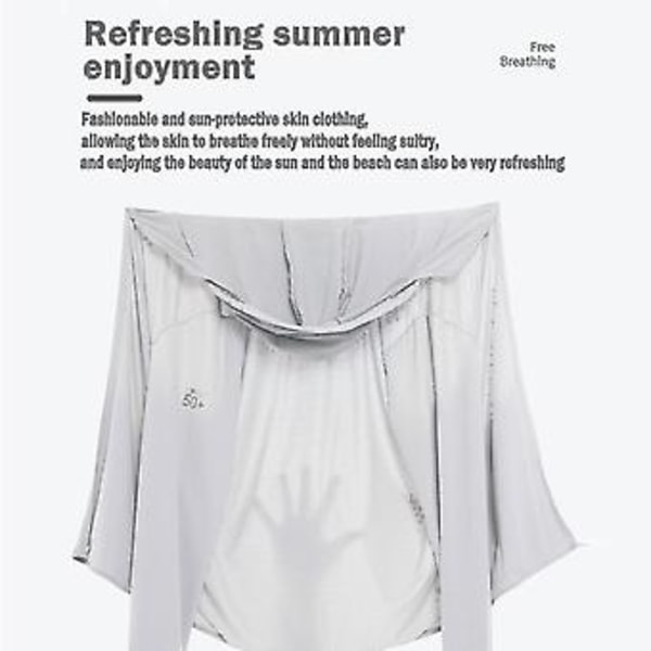 Kesä-Upf 50+ UV-suojajakku Naiset Miehet Auringonsuojaus Hengittävä Kalastus Huppari Vaatteet Urheilupaita Pyöräily Cardigan -c (XL harmaa naiset)