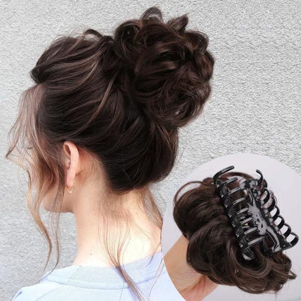 Messy Bun Hårstykke Hårstykke til kvinder Bølget krøllet Scrunchies