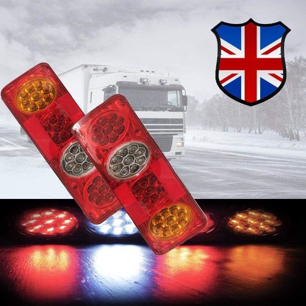 Bil Baglygte 2 stk 12V 36 Led Baglygter 6 Funktion Trail