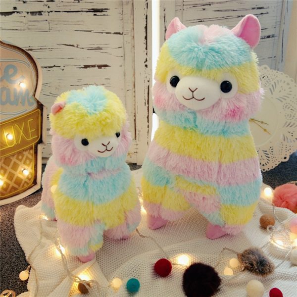 Knusblød Fyldt Legetøjs Llama Regnbue Alpaca Dukke Lam Fyldt An