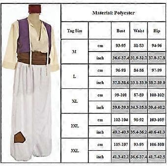 Voksen Arabisk Prins Aladdin Genie Cosplay Rollespil Kostumer Outfits (M)
