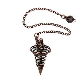 Reiki Healing Dowsing Pendulums Kæde Spiral Coil Point Vedhæng til Spådom (Antik bronze)
