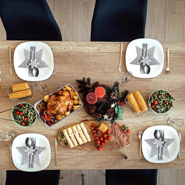 4 stk. julefiltbestikholder, femtakket stjerneform, Chri