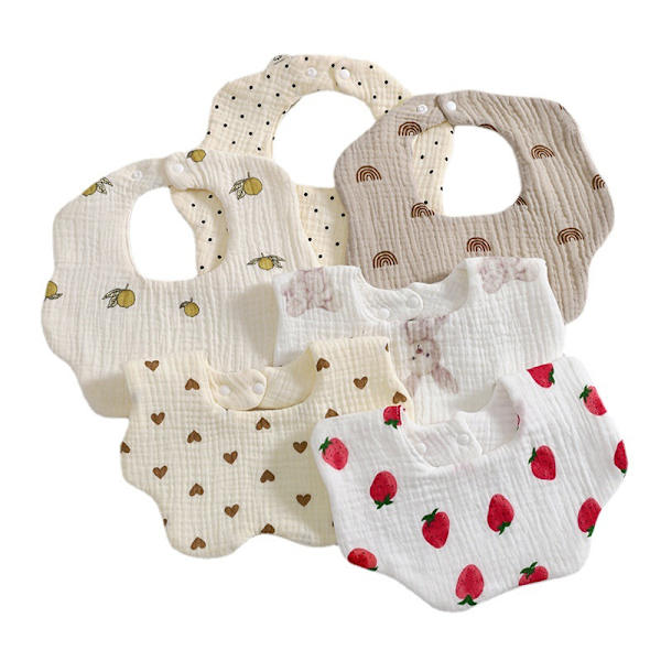 6-pak Spændeforklæder Baby Bandana-forklæder til 0-6 Måneder Baby Piger Baby Drenge