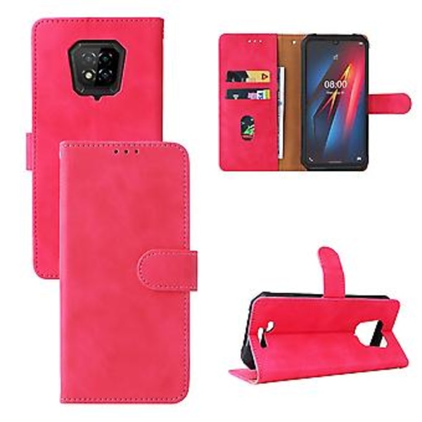 Lærtelefonveske for Ulefone Armor 8 (Rose Red)
