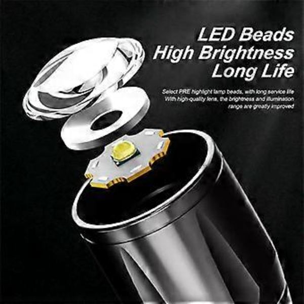 Hög Effekt XP-GQ5 Uppladdningsbar LED Ficklampa Mini Zoom Ficklampa Utomhus Camping Stark Lampa Lykta Vattentät Taktisk Led Lampa (A1)